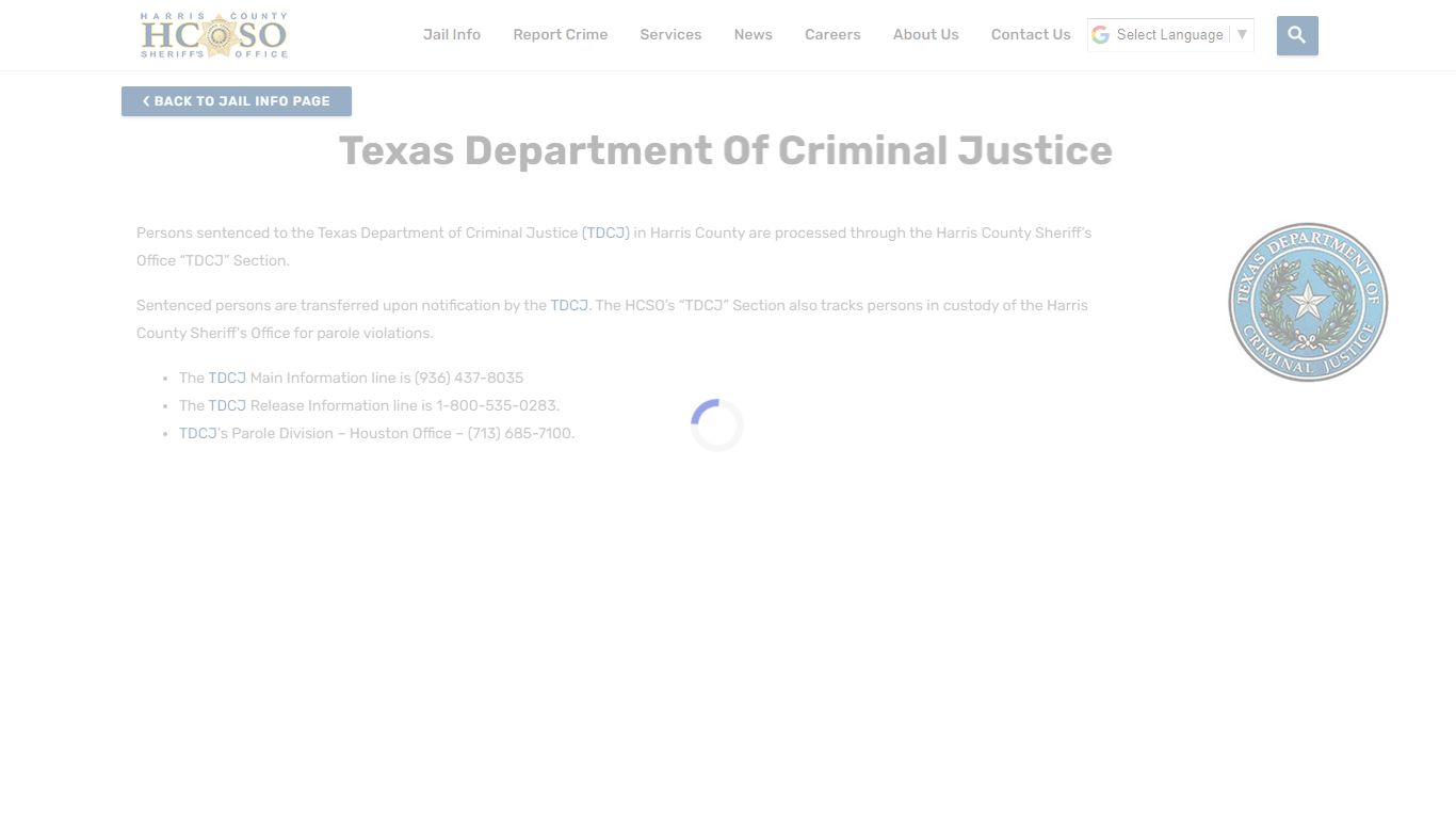 Texas Department of Criminal Justice - Harris County Sheriff's Office
